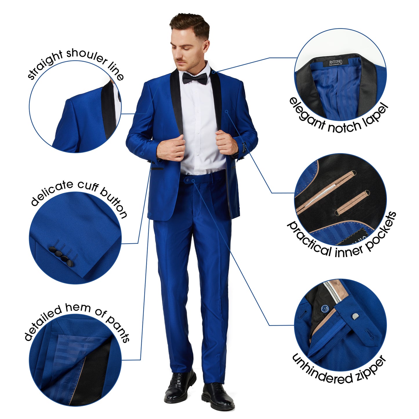 2 Piece Slim Fit Tuxedo - Royal Blue (2ST970904)