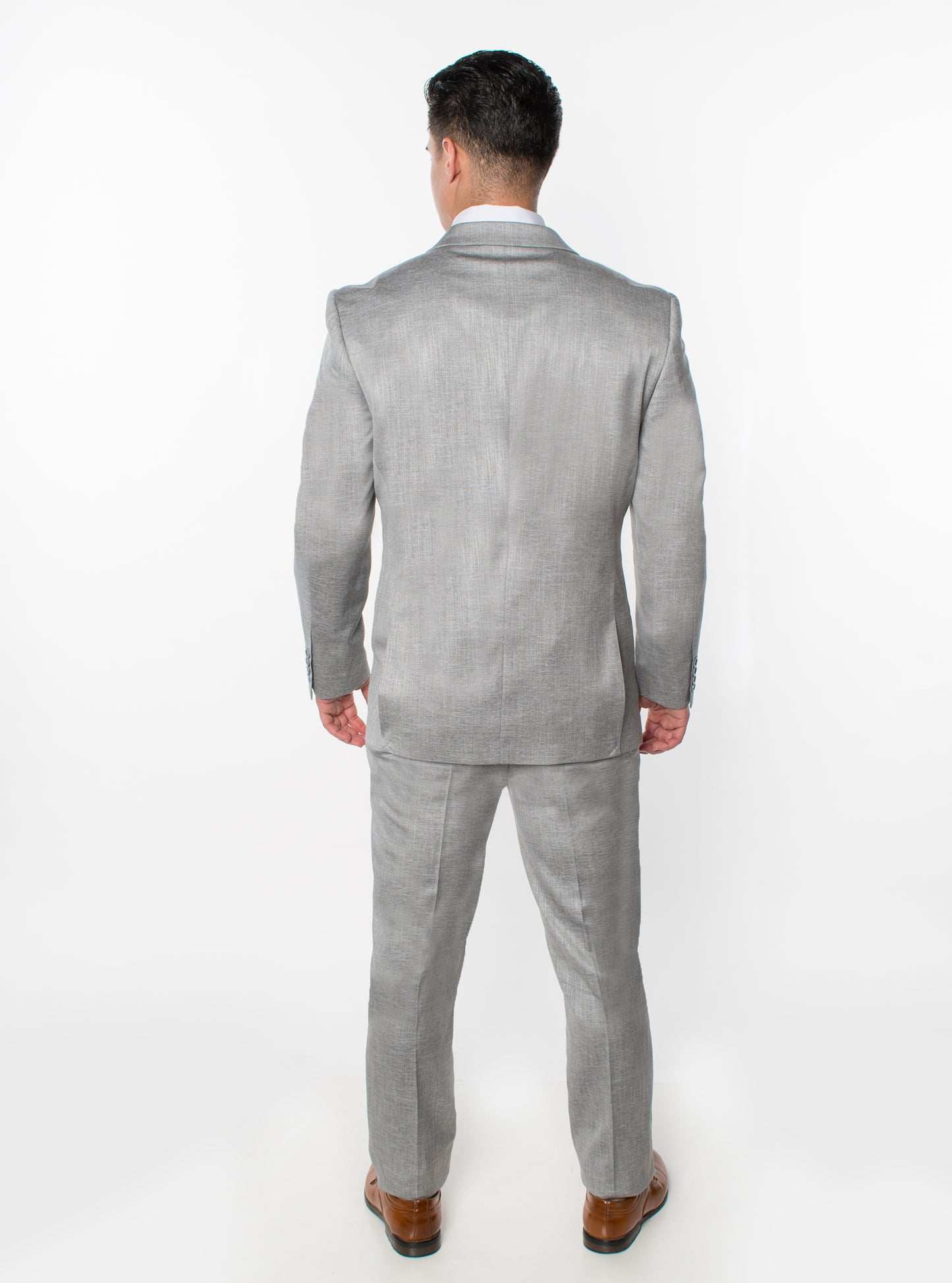 3 Piece Textured Suit - Silver (166806)