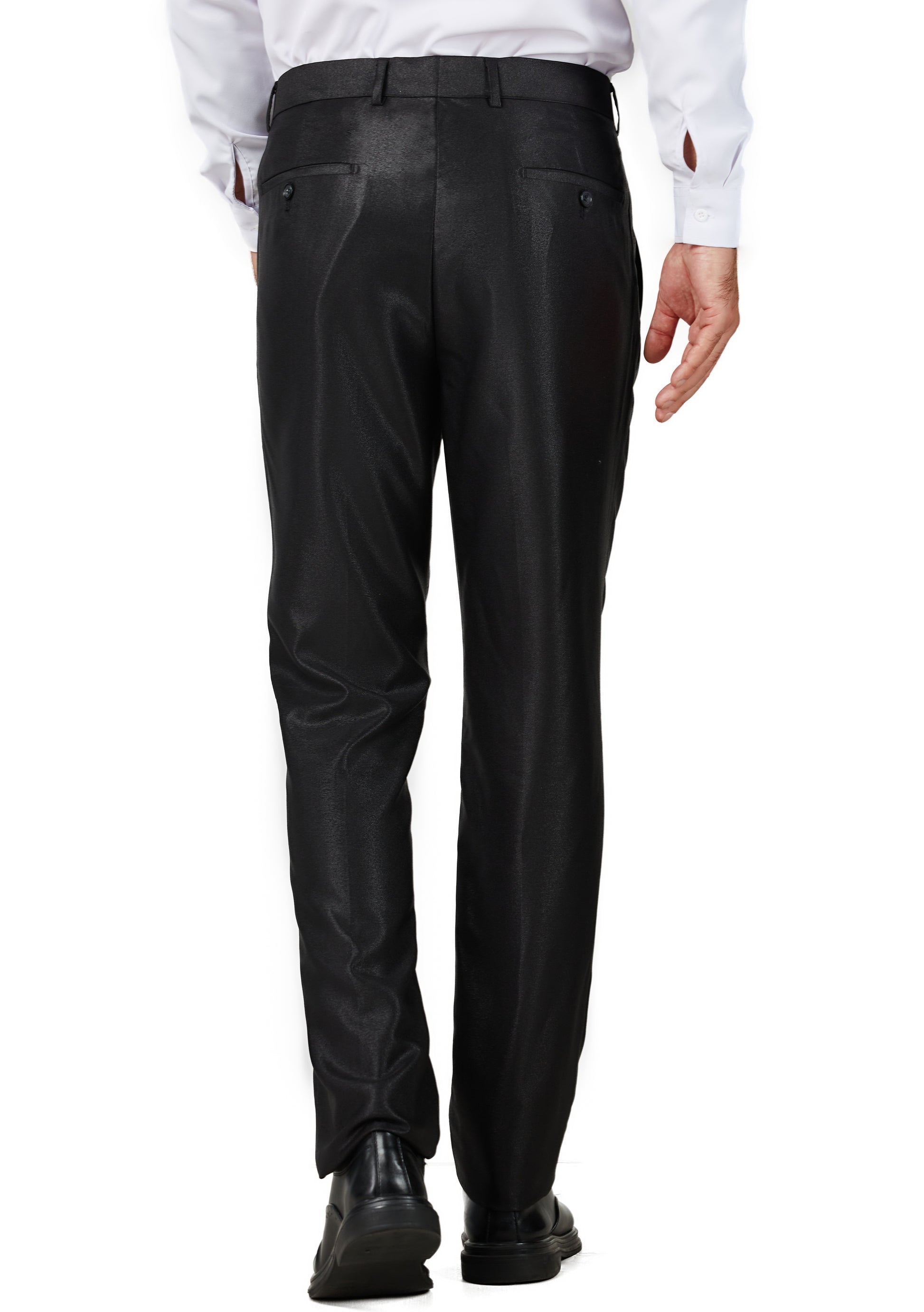 Slim Fit Dress Pants - Shiny Black (040801) 38 Slim Fit Dress Pants - Shiny Black (040801) 38